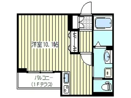 LES POISSON(ワンルーム/2階)の間取り写真