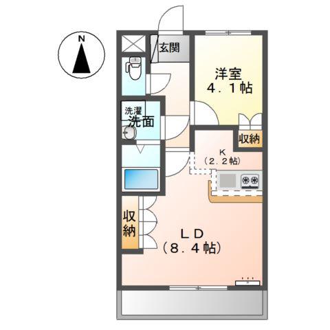 クレストール(1LDK/2階)の間取り写真