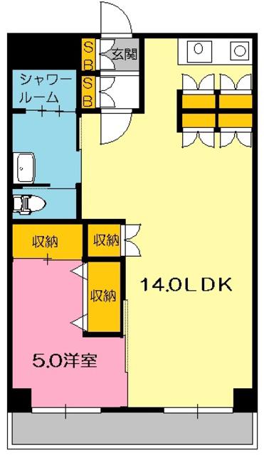 らっくマンション(1LDK/3階)の間取り写真