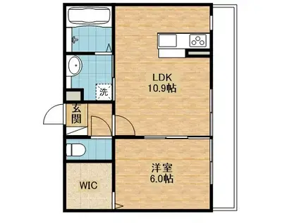 EMPEREUR(1LDK/1階)の間取り写真