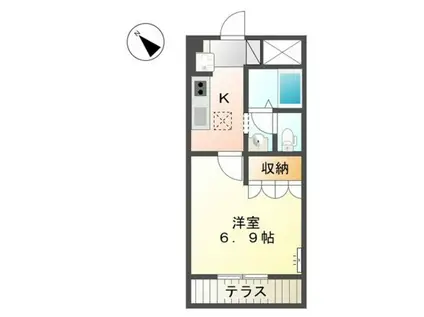 グランチェスタ冬野(1K/1階)の間取り写真