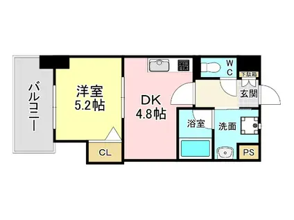 THE SQUARE PLATINAM RESIDENCE(1DK/10階)の間取り写真