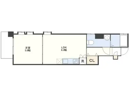 AVVIATO(1LDK/6階)の間取り写真