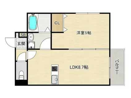 PRIMAVERA(1LDK/1階)の間取り写真