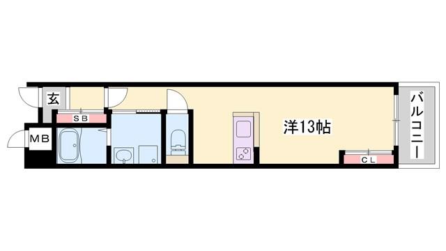 キャッスルコート神田町(ワンルーム/7階)の間取り写真