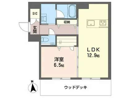 GREEN FOREVER 桜山(1LDK/1階)の間取り写真