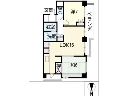 ヴィラ・マルシェ(2LDK/2階)の間取り写真