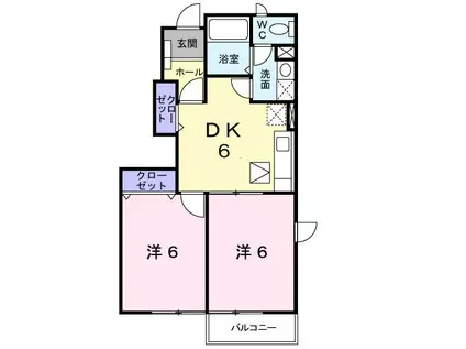 サンハイム(2DK/1階)の間取り写真