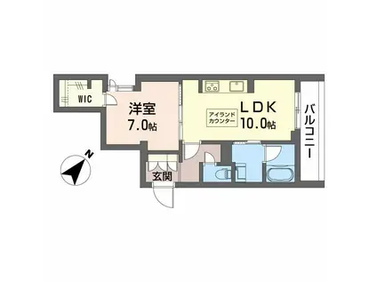 HINASA東鷹匠(1LDK/2階)の間取り写真
