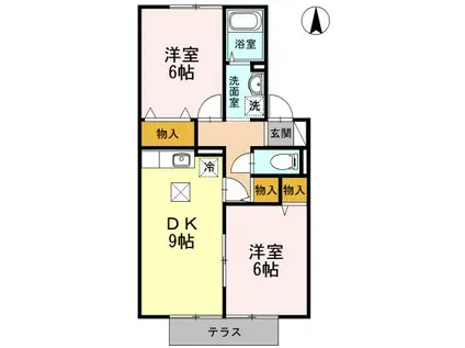 メゾンHAYAKAWA(2DK/1階)の間取り写真