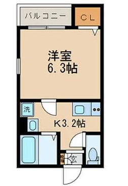 光が丘テラス(1K/4階)の間取り写真