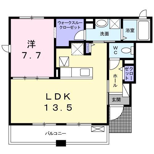 リベラル507ウエスト(1LDK/1階)の間取り写真