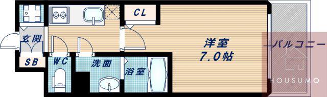 東三国NOAH(1K/2階)の間取り写真