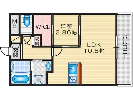 GRANCHE LIERRE(1LDK/1階)の間取り写真
