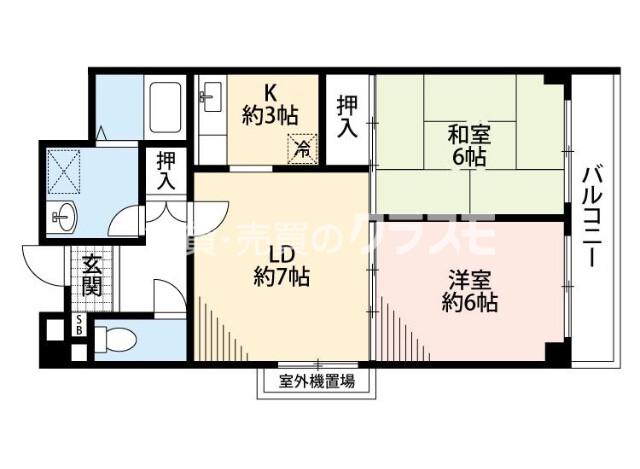 アデッソ大正(2LDK/2階)の間取り写真
