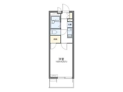 レオパレスデイジーヴィラII(1K/2階)の間取り写真