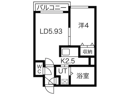 AZURE24(1LDK/2階)の間取り写真