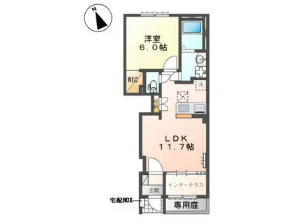 宗像市平井 アパート工事(1LDK/1階)の間取り写真