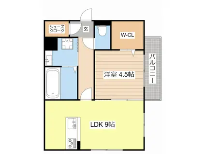 エスポワール(1LDK/2階)の間取り写真