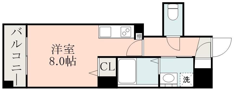 SーRESIDENCE鴨池PRIMO(ワンルーム/9階)の間取り写真