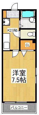 ベルメゾン彩(1K/3階)の間取り写真