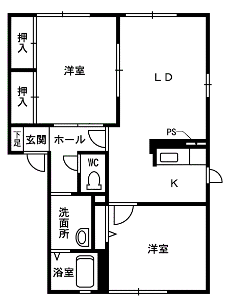 バリュージュリバータウン(2LDK/1階)の間取り写真