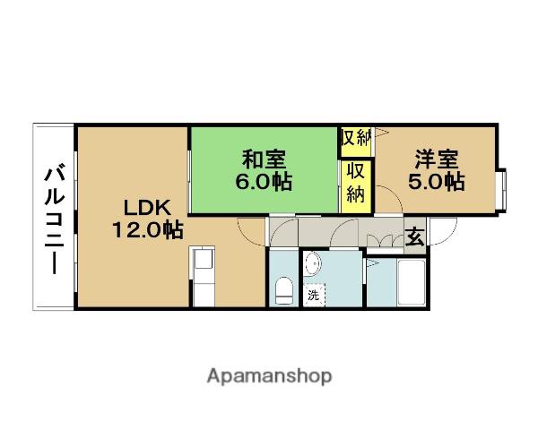 フィールドゴッド21(2LDK/3階)の間取り写真