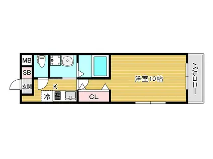 シナジーコート大正泉尾(1K/2階)の間取り写真