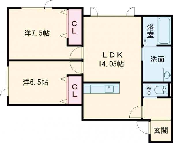 A-YA(2LDK/2階)の間取り写真