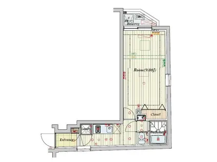 ビバリーホームズ上井草(1K/3階)の間取り写真