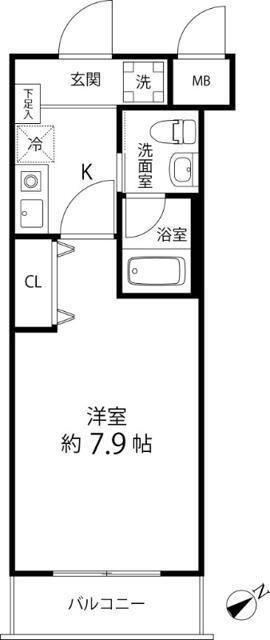 ルート相模が丘(1K/2階)の間取り写真