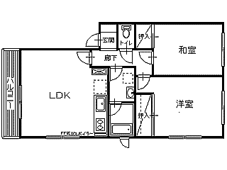 リッキータウン(2LDK/2階)の間取り写真