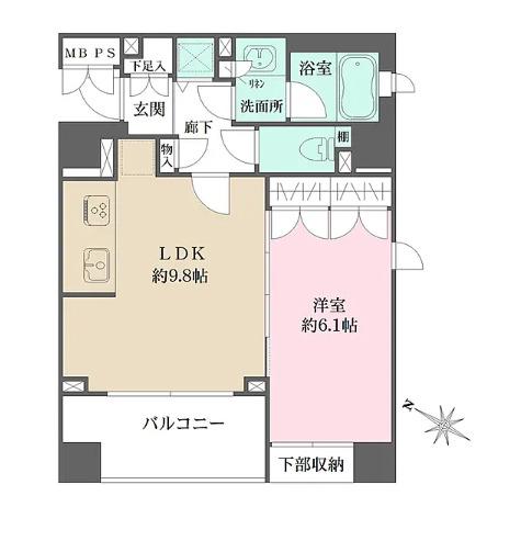 パークハウス渋谷山手(1LDK/10階)の間取り写真