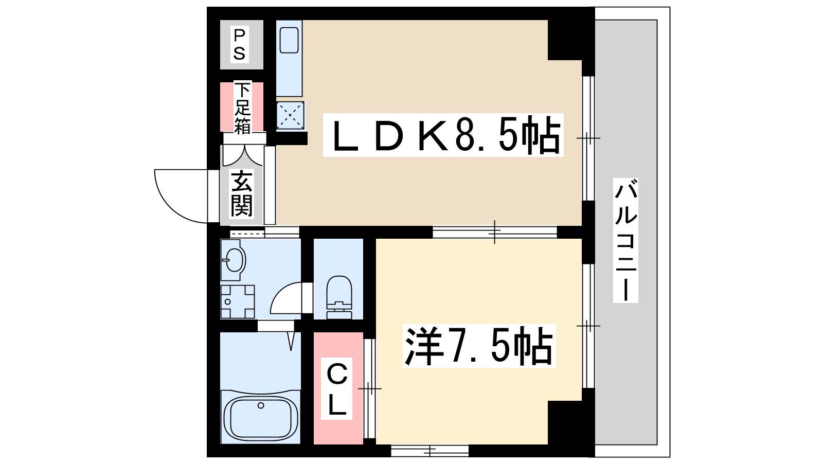 レクシア新大阪(1LDK/9階)の間取り写真