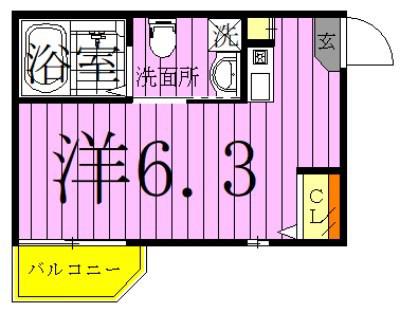 ハーモニーテラス青井6(ワンルーム/2階)の間取り写真