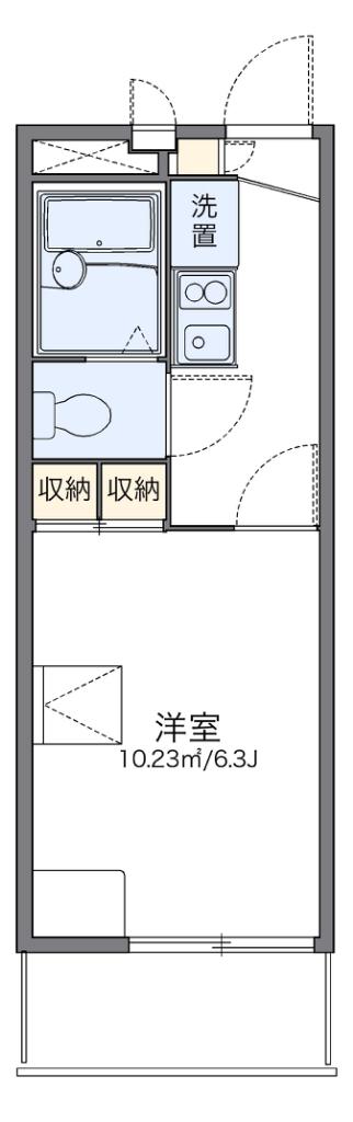 レオパレスドミール(1K/1階)の間取り写真