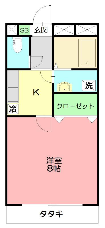 MTハイツ(1K/1階)の間取り写真