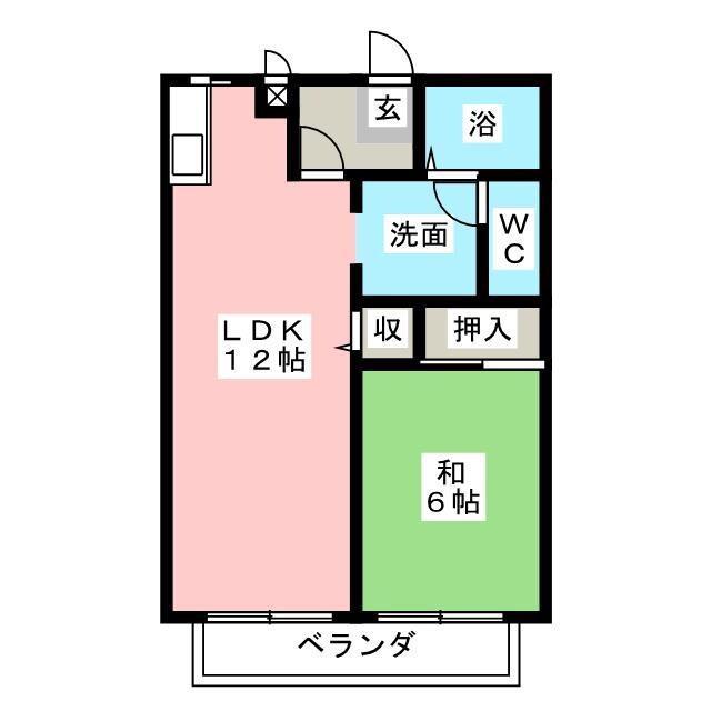 サンピア姫名(1LDK/1階)の間取り写真