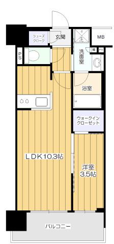 コンフォリア新大阪宮原Q(1LDK/6階)の間取り写真
