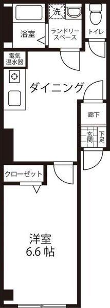 藤田ビル(1DK/2階)の間取り写真