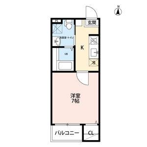 スターホワイト(1K/1階)の間取り写真