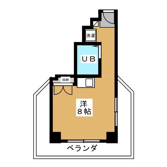 ジュネス松本(ワンルーム/8階)の間取り写真