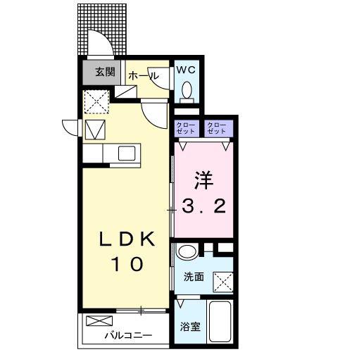 スイートグレイス II(1LDK/1階)の間取り写真