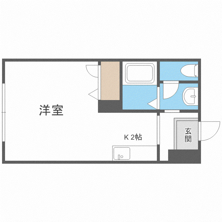 ディアス717(1K/2階)の間取り写真