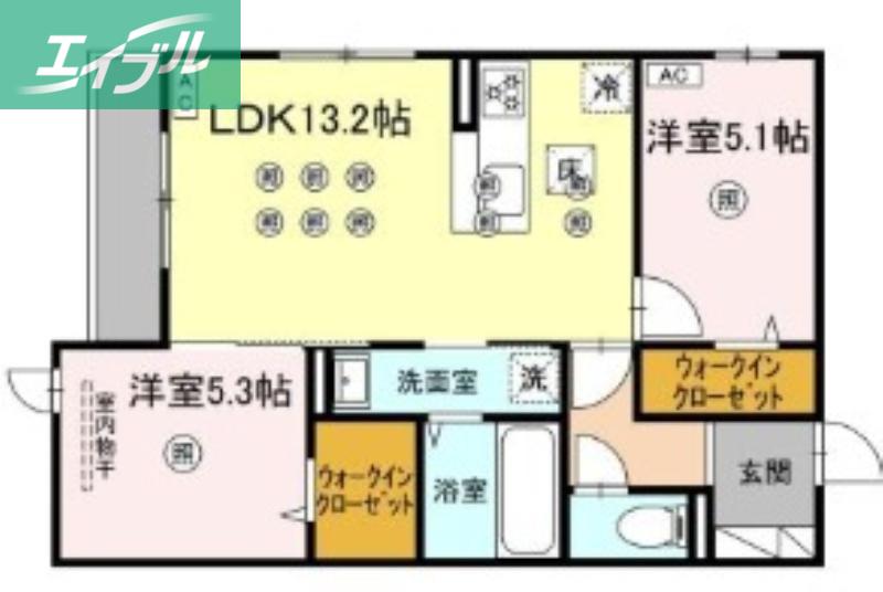 アネックスV(2LDK/1階)の間取り写真