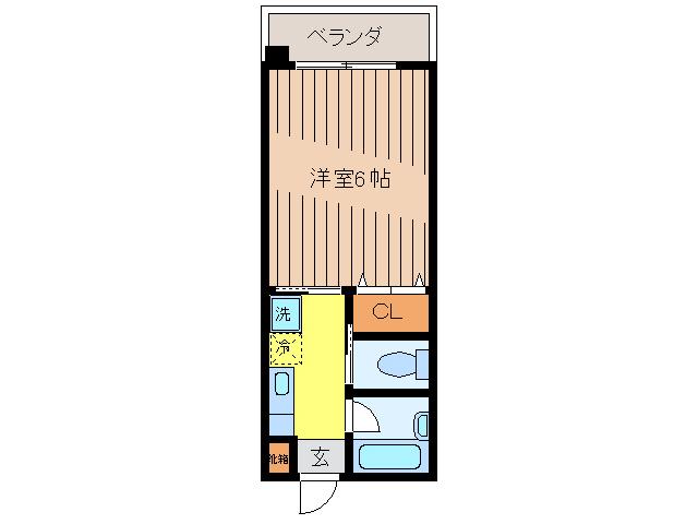 トーマス牧港II(1K/1階)の間取り写真