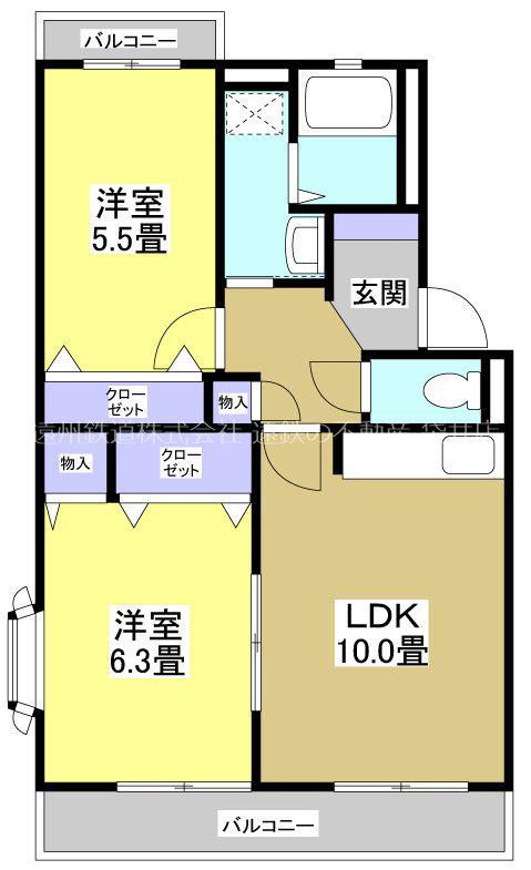 ファミール(2LDK/3階)の間取り写真