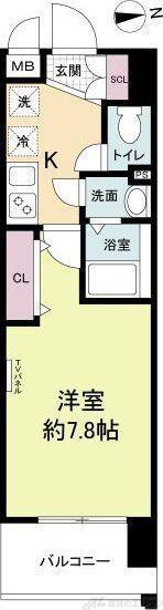 MASU NO 茨木(1K/1階)の間取り写真
