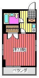 進正東大前コーポ(1K/5階)の間取り写真