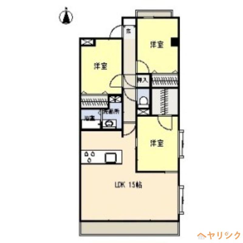 ヴェルベデーレ陸前(3LDK/2階)の間取り写真